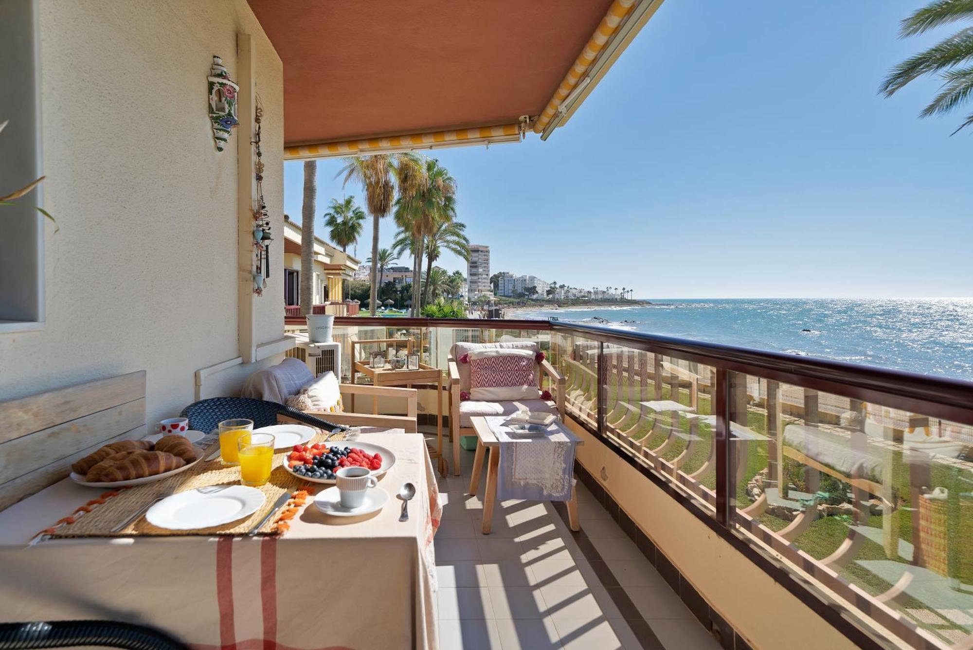 Casa Mar Apartamento Front Beach Con Wifi, Piscina, Padel Y Tenis - Lubina Del Sol Sitio de Calahonda المظهر الخارجي الصورة